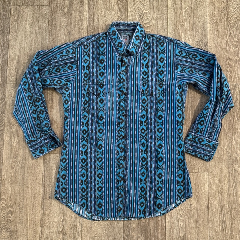 Vintage Silver Canyon western wear men’s long sleeve button down sz 16/33